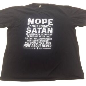 Nope Not Today Satan Shirt Zuni Sportswear Mens XL Black Funny Sarcastic Tee